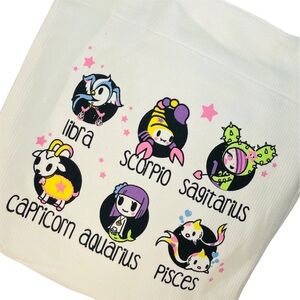 Tokidoki Corduroy Tote Bag Zodiac Horoscope Astrological Signs Shopping Bag NWOT